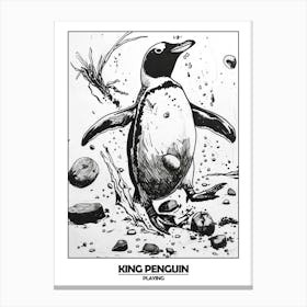 Penguin Playing Poster 5 Canvas Print