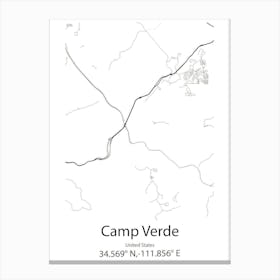 Camp Verde,United States Minimalist Map 1 Canvas Print