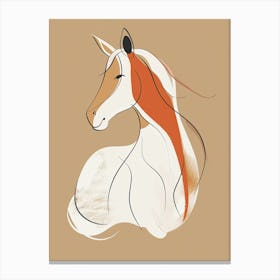 Horse Head Boho, Line Art Canvas Print