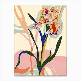 Colourful Flower Illustration Carnation 3 Canvas Print