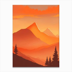 Misty Mountains Vertical Composition In Orange Tone 112 Canvas Print