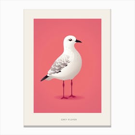 Minimalist Grey Plover 4 Bird Poster Canvas Print