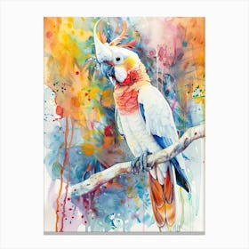 Cockatoo Colourful Watercolour 2 Canvas Print