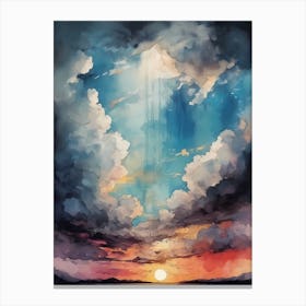 Abstract Glitch Clouds Sky (1) Canvas Print