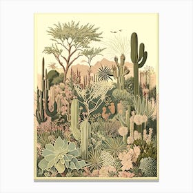Huntington Desert Garden, Usa Vintage Botanical Canvas Print