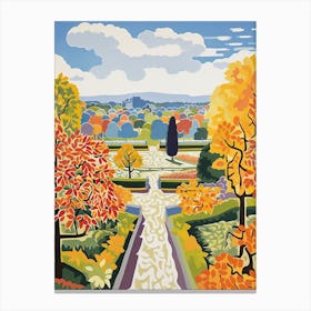 Gardens Of The Palace Of Versailles, France In Autumn Fall Illustration 1 Canvas Print