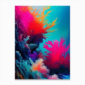 Coral Reef Waterscape Bright Abstract 2 Canvas Print
