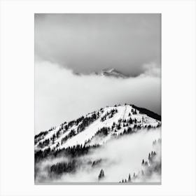 Telluride, Usa Black And White Skiing Poster Canvas Print