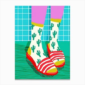 Cactus Socks Canvas Print