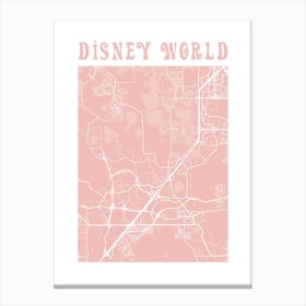 Disney World Florida Map Print 2 Canvas Print