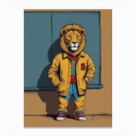 Lion In Hoodie Canvas Print