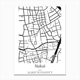 Nakai,Japan Minimalist Map Leinwandbilder