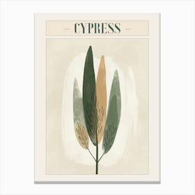 Cypress Tree Minimal Japandi Illustration 4 Poster Canvas Print