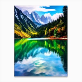 Mountain Lake - Mountain Lake Stock Videos & Royalty-Free Footage Canvas Print