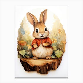 Bunny Rabbit Prints Watercolour Canvas Print