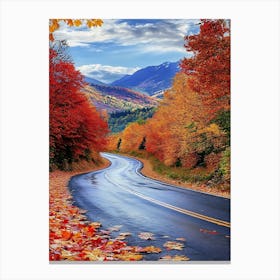 Beautiful Road In Autumn 6 Canvas Print