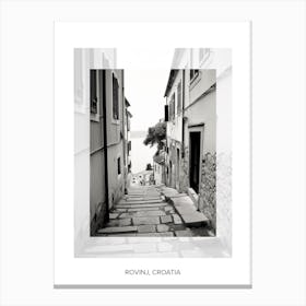 Poster Of Rovinj, Croatia, Black And White Old Photo 2 Canvas Print