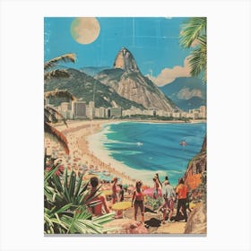 Rio De Janeiro   Retro Collage Style 1 Canvas Print