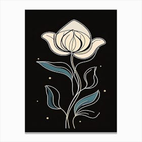 Line Art Tulips Flowers Illustration Neutral 17 Canvas Print