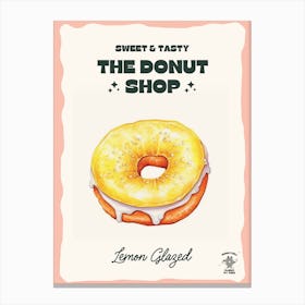 Lemon Glazed Donut The Donut Shop 0 Canvas Print