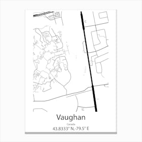 Vaughan,Canada Minimalist Map Canvas Print