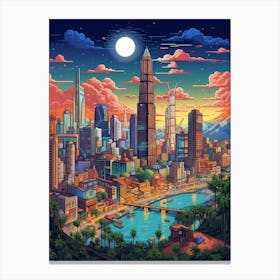 Kuala Lumpur Pixel Art 1 Canvas Print