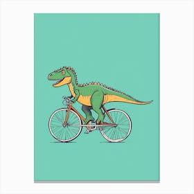 Dinosaur Riding A Bike 2 Canvas Print