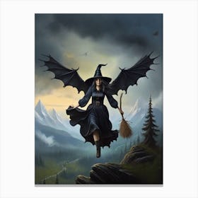 Witch Flying 3 Canvas Print