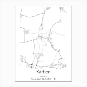 Karben,Germany Minimalist Map Canvas Print