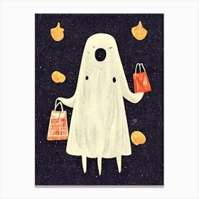 Bedsheet Ghost Shopping Canvas Print