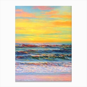 Shanklin Beach, Isle Of Wight Bright Abstract Canvas Print