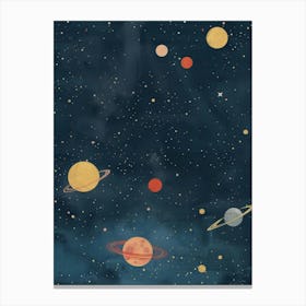 Boho Nursery 16 Planets Lienzo