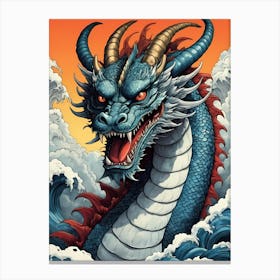 Japanese Dragon Pop Art Style (42) Canvas Print