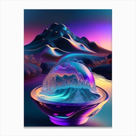 Boiling Water, Waterscape Holographic 1 Canvas Print