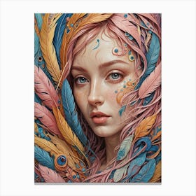 Feathered Girl Canvas Print