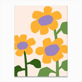 Colorful Daisies Flower Print Canvas Print