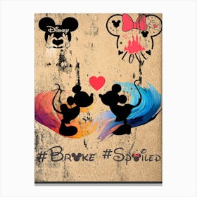 Love Mickey Broke And Spoiled Canvas Print