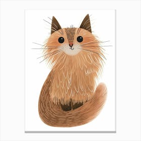 Turkish Angora Cat Clipart Illustration 1 Canvas Print