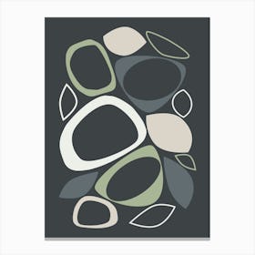 Mid Century Modern Abstract 8 Chacoal, Sage Green, Beige, Grey Leinwandbild