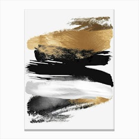 Gold And Black Brush Strokes 18 Canvas Print