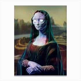 Alien Mona Lisa Galaxy Muse Canvas Print