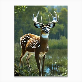 Deer In The Woods Canvas Print