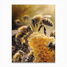 Andrena Bee Realism Illustration 13 Canvas Print
