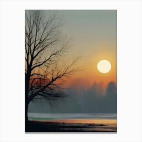 Winter Tree at Sunset 1 Canvas Print