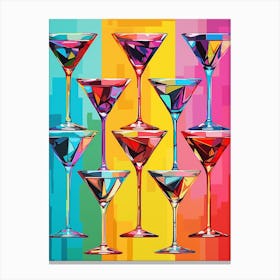 Retro Martini Pop Art Inspired 3 Canvas Print