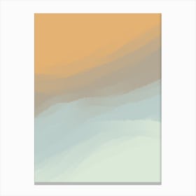 Minimal art abstract watercolor painting of fog and sun Canvas Print