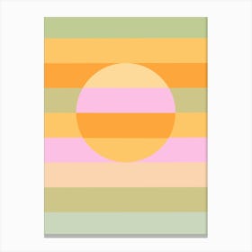 Serene Retro Rainbow Minimal Geo Sun 2/2 Canvas Print
