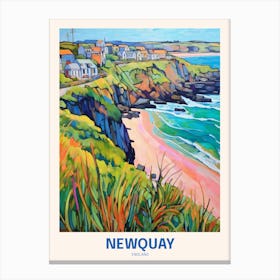 Newquay England 3 Uk Travel Poster Canvas Print