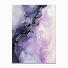 Lilac And Black Flow Asbtract Painting 1 Canvas Print