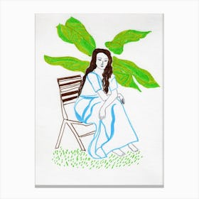 Sitting Lady Canvas Print